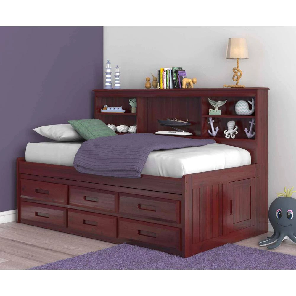 Merlot Mission Brown Twin Sized Bookcase Daybed with 6-Drawers by OS Home and Office Furniture 5 Merlot Mission Brown Twin Sized Bookcase Daybed with 6-Drawers by OS Home and Office Furniture - Image 3