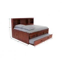 Merlot Mission Brown Full Sized Bookcase Daybed with 3-Drawers and a Twin Trundle by OS Home and Office Furniture -OS Home Sales Shop rich merlot os home and office furniture kids beds 82823k3 22 4f 1000