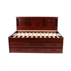 Merlot Mission Brown Full Sized Bookcase Daybed with 6-Drawers by OS Home and Office Furniture -OS Home Sales Shop rich merlot os home and office furniture kids beds 82823k6 22 fa 1000