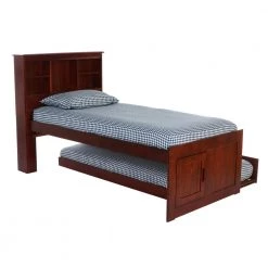 Rich Merlot Series Twin Size Platform Bed Merlot with 3-Drawers by OS Home and Office Furniture