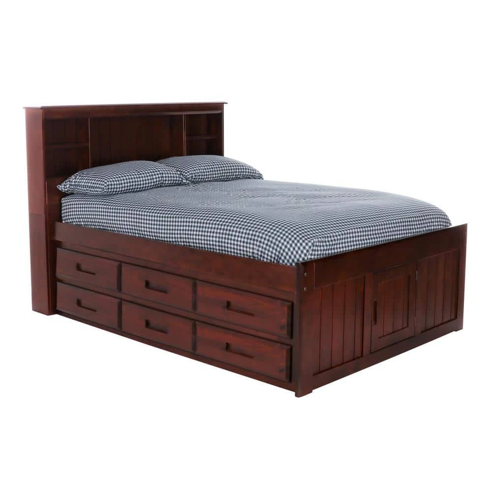 Rich Merlot Series Full Size Platform Bed Rich Merlot with 12-Drawers by OS Home and Office Furniture 5 Rich Merlot Series Full Size Platform Bed Rich Merlot with 12-Drawers by OS Home and Office Furniture - Image 3