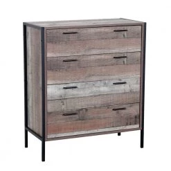 4-Spacious Drawers Rustic Reclaimed Collection Chest by OS Home and Office Furniture