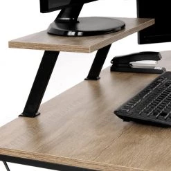 Spacious Series 51 in. H L-Shape Computer Desk in Sewn Oak Laminate with Reversible Monitor Platform by OS Home and Office Furniture -OS Home Sales Shop sewn oak os home and office furniture computer desks 42249 4f 1000