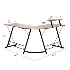 Spacious Series 51 in. H L-Shape Computer Desk in Sewn Oak Laminate with Reversible Monitor Platform by OS Home and Office Furniture -OS Home Sales Shop sewn oak os home and office furniture computer desks 42249 fa 1000