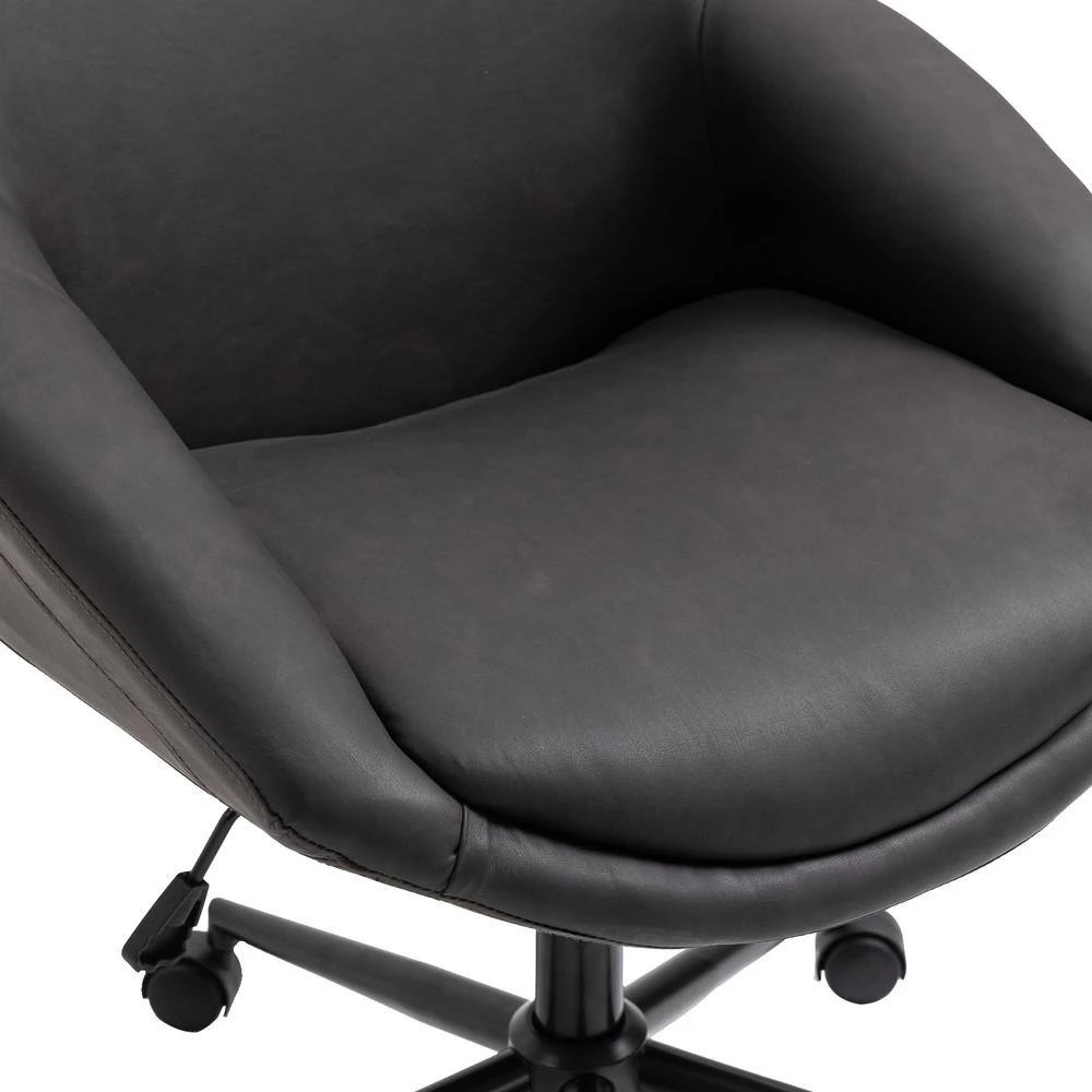 Home Office Black Faux Leather Home Office Chair with Waterfall Arms by OS Home and Office Furniture 9 Home Office Black Faux Leather Home Office Chair with Waterfall Arms by OS Home and Office Furniture - Image 7