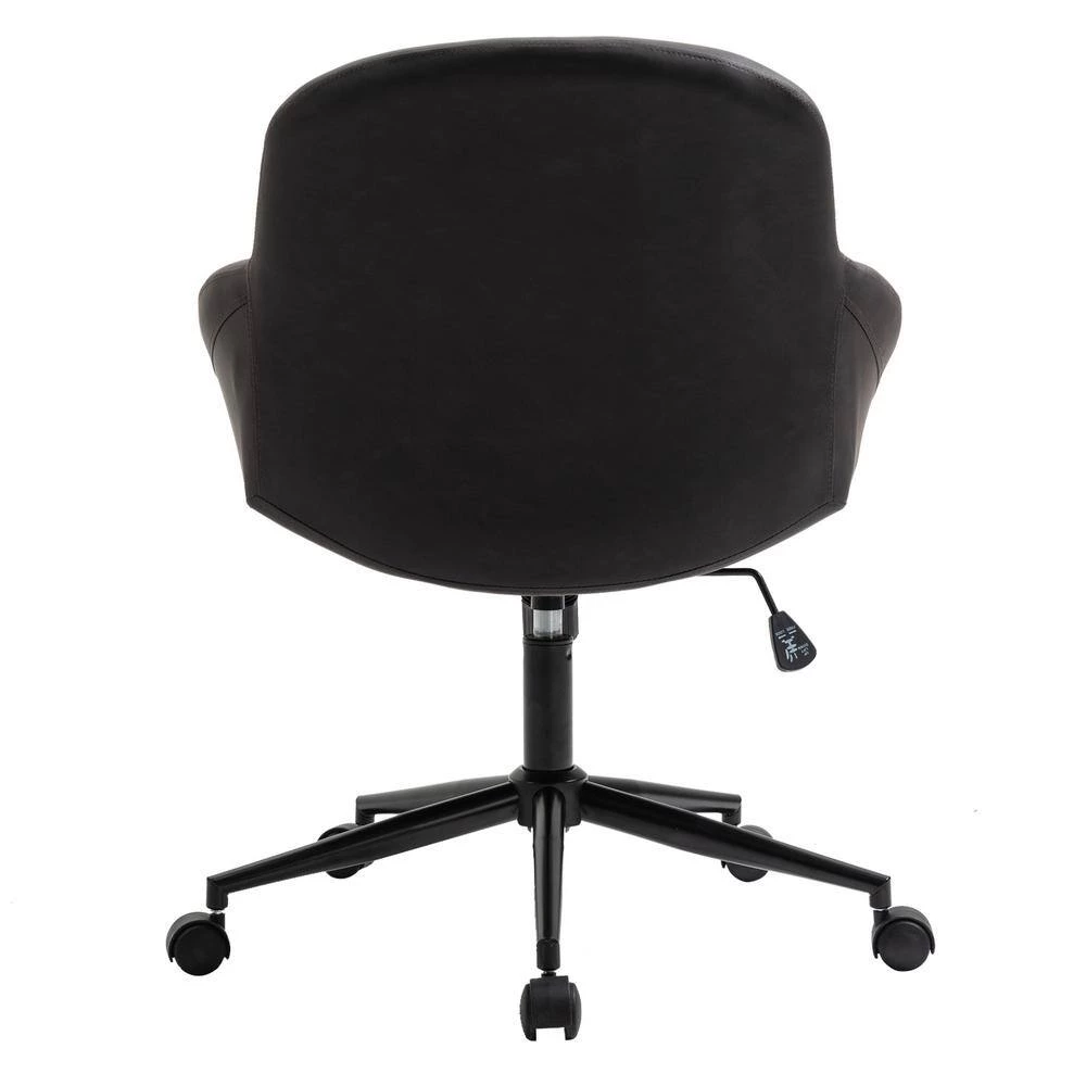 Home Office Black Faux Leather Home Office Chair with Waterfall Arms by OS Home and Office Furniture 5 Home Office Black Faux Leather Home Office Chair with Waterfall Arms by OS Home and Office Furniture - Image 3