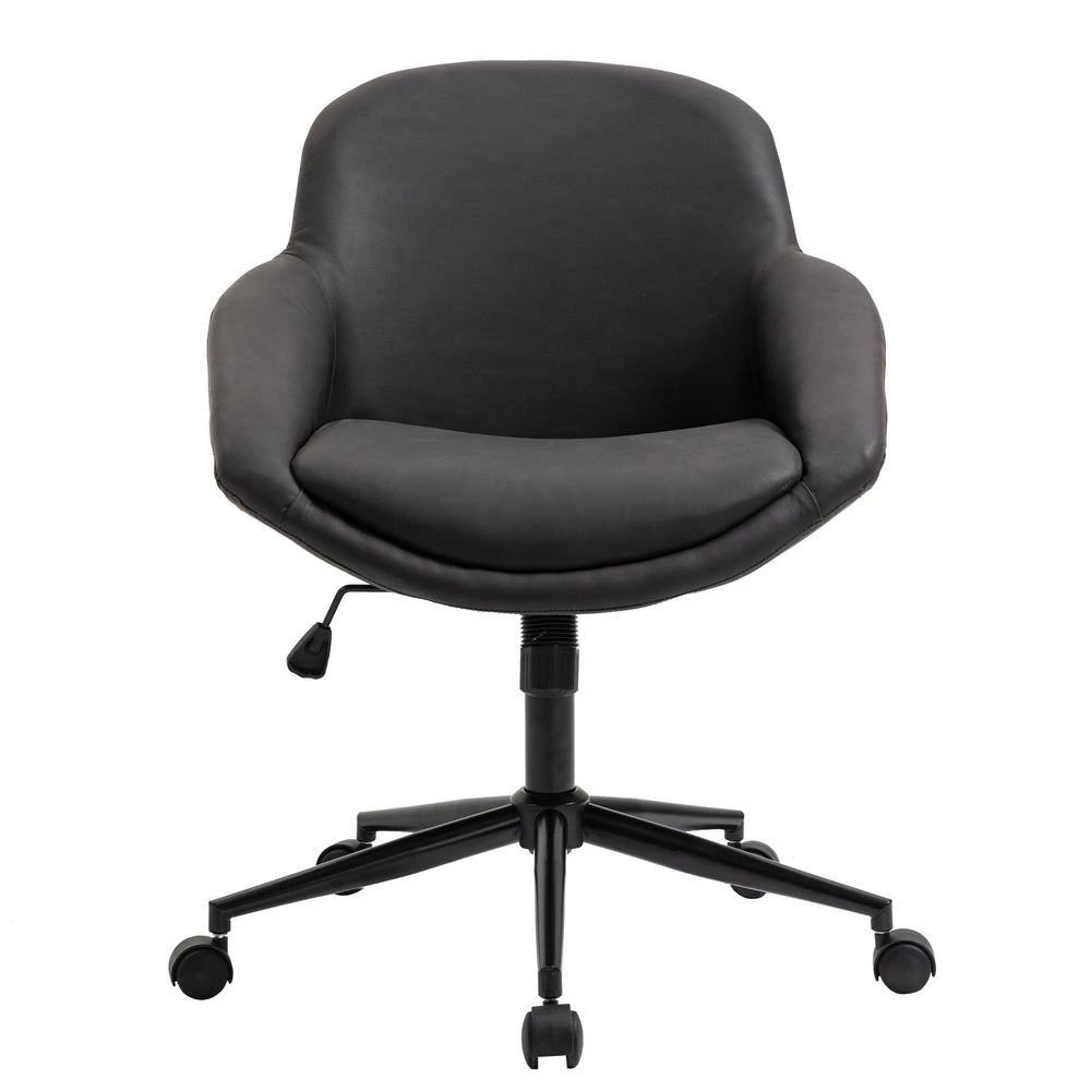 Home Office Black Faux Leather Home Office Chair with Waterfall Arms by OS Home and Office Furniture 10 Home Office Black Faux Leather Home Office Chair with Waterfall Arms by OS Home and Office Furniture - Image 8