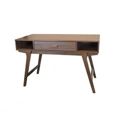48 in. Rectangular Walnut 1 Drawer Writing Desk with Solid Wood Material by OS Home and Office Furniture