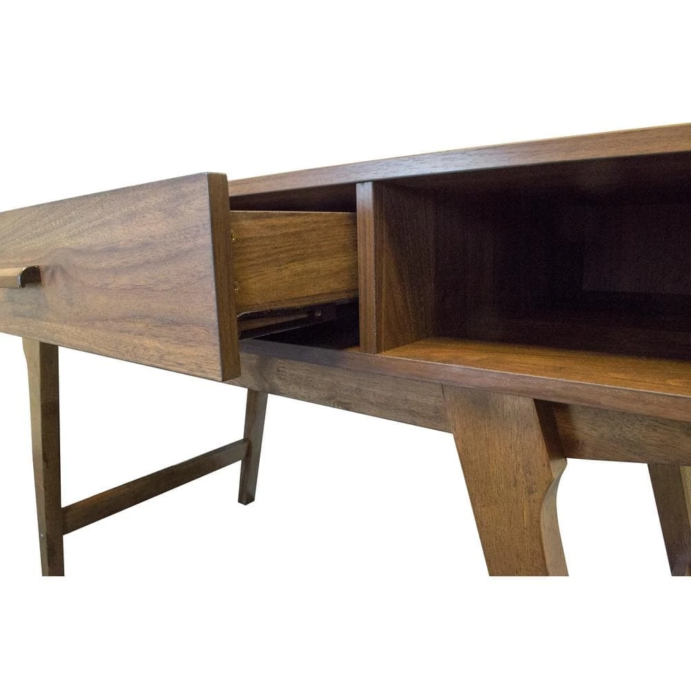 48 in. Rectangular Walnut 1 Drawer Writing Desk with Solid Wood Material by OS Home and Office Furniture 4 48 in. Rectangular Walnut 1 Drawer Writing Desk with Solid Wood Material by OS Home and Office Furniture - Image 2