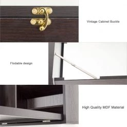 24 in. Walnut Retangular Wood Computer Desk with 2-Adjustable Shelves by Siavonce -OS Home Sales Shop walnut siavonce floating desks ly k fx96bw 44 1000