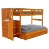Warm Honey Mission Honey Finished Twin over Full Staircase Bunkbed with 3 Drawers by OS Home and Office Furniture -OS Home Sales Shop warm honey os home and office furniture bunk beds 2117tfk3 22 64 1000