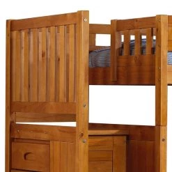 Warm Honey Mission Honey Twin Over Full Staircase Bunkbed with Twin Trundle by OS Home and Office Furniture -OS Home Sales Shop warm honey os home and office furniture bunk beds 2117tftru 22 44 1000