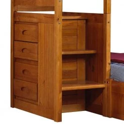 Warm Honey Mission Honey Twin Staircase Bunkbed with 3-Drawers by OS Home and Office Furniture -OS Home Sales Shop warm honey os home and office furniture bunk beds 2117ttk3 22 fa 1000