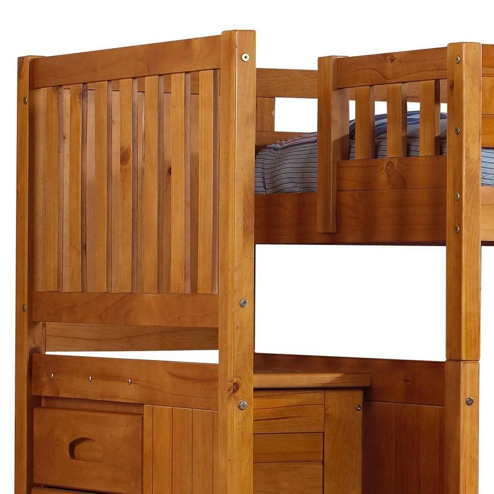 Warm Honey Mission Honey Twin Staircase Bunkbed with Twin Trundle by OS Home and Office Furniture 7 Warm Honey Mission Honey Twin Staircase Bunkbed with Twin Trundle by OS Home and Office Furniture - Image 5