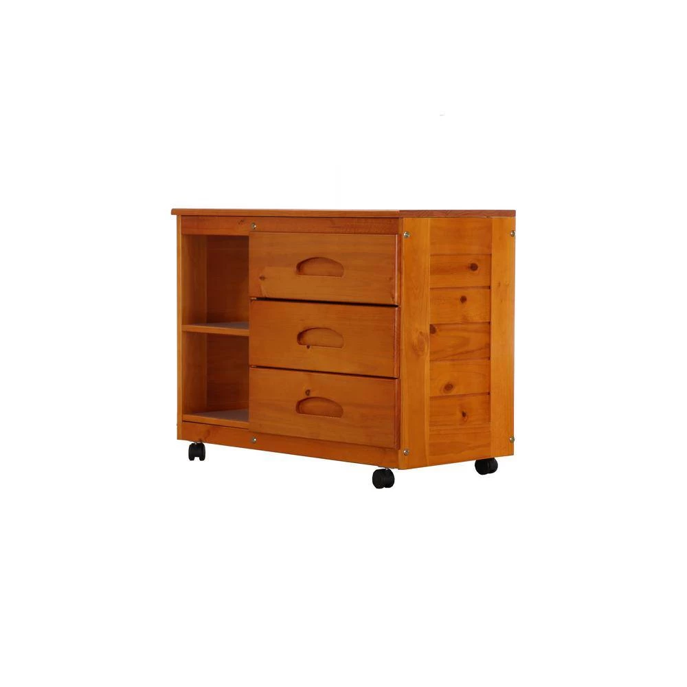 3-Drawer Warm Honey Mobile Chest of Drawers by OS Home and Office Furniture 5 3-Drawer Warm Honey Mobile Chest of Drawers by OS Home and Office Furniture - Image 3