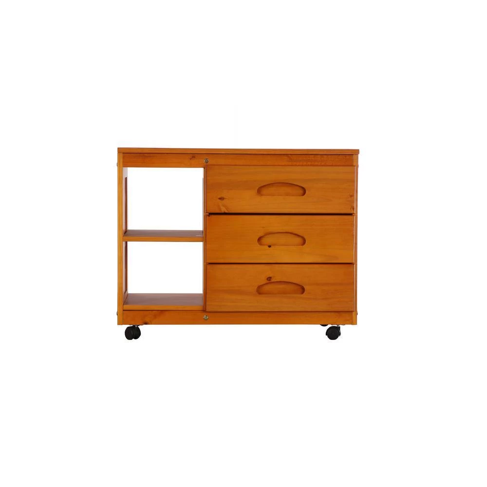 3-Drawer Warm Honey Mobile Chest of Drawers by OS Home and Office Furniture 4 3-Drawer Warm Honey Mobile Chest of Drawers by OS Home and Office Furniture - Image 2