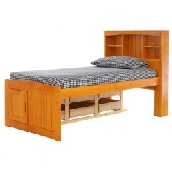 Honey Mission Light Brown Twin Sized Captains Bookcase Bed with 6-Drawers by OS Home and Office Furniture -OS Home Sales Shop warm honey os home and office furniture kids beds 82120k6 22 fa 1000