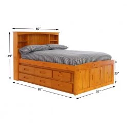 Honey Mission Light Brown Full Sized Captains Bookcase Bed with Twelve-Drawers by OS Home and Office Furniture 14 Honey Mission Light Brown Full Sized Captains Bookcase Bed with Twelve-Drawers by OS Home and Office Furniture -OS Home Sales Shop warm honey os home and office furniture kids beds 82121k12 22 4f 1000
