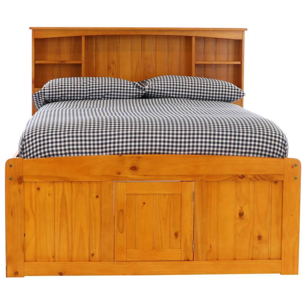 Honey Mission Light Brown Full Sized Captains Bookcase Bed with Twelve-Drawers by OS Home and Office Furniture 9 Honey Mission Light Brown Full Sized Captains Bookcase Bed with Twelve-Drawers by OS Home and Office Furniture - Image 7