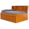Honey Mission Light Brown Full Sized Bookcase Daybed with 6-Drawers by OS Home and Office Furniture -OS Home Sales Shop warm honey os home and office furniture kids beds 82123k6 22 64 1000