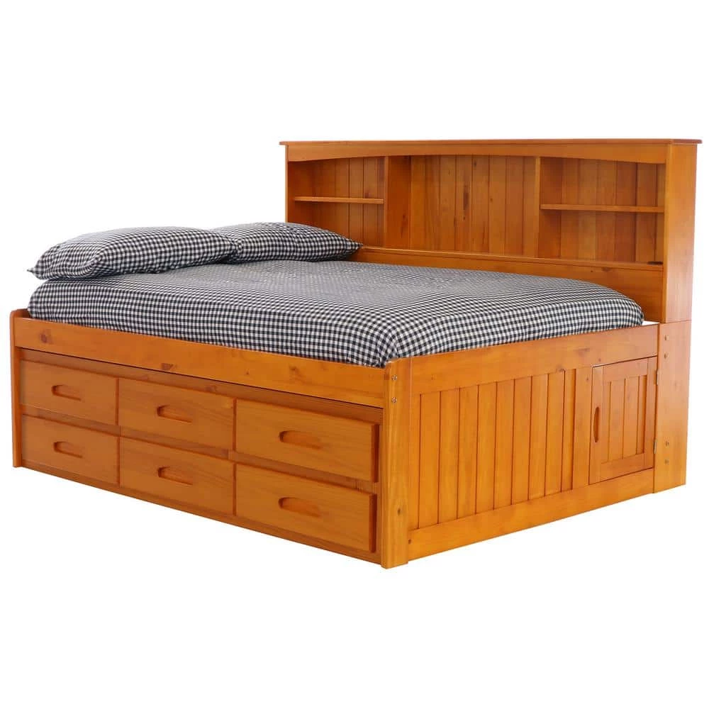 Honey Mission Light Brown Full Sized Bookcase Daybed with 6-Drawers by OS Home and Office Furniture 3 Honey Mission Light Brown Full Sized Bookcase Daybed with 6-Drawers by OS Home and Office Furniture