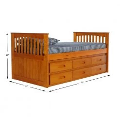 Warm Honey Series Twin Size Rake Bed Warm Honey with 12-Drawers by OS Home and Office Furniture -OS Home Sales Shop warm honey os home and office furniture platform beds 2135 k12 kd 4f 1000