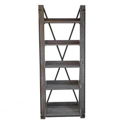 Washed Driftwood Model 33400 Industrial Open Ladder Bookcase by OS Home and Office Furniture
