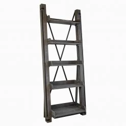 Washed Driftwood Model 33400 Industrial Open Ladder Bookcase by OS Home and Office Furniture -OS Home Sales Shop washed driftwood os home and office furniture bookcases bookshelves 33400 a0 1000
