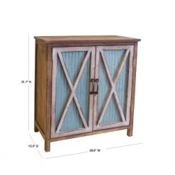 Weathered Brown with Antique White Wood and Metal Fully Assembled 2-Door Corrugated Storage Cabinet with 3-Shelves by OS Home and Office Furniture 13 Weathered Brown with Antique White Wood and Metal Fully Assembled 2-Door Corrugated Storage Cabinet with 3-Shelves by OS Home and Office Furniture -OS Home Sales Shop weathered antique barn wood os home and office furniture accent cabinets 475138 40 1000