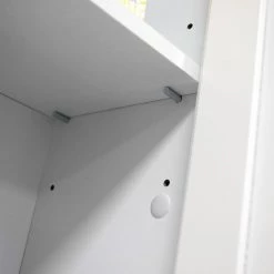 White Newport Collection Cabinet 23.6 in. W x 9 in D x 65 in. H Over the Toilet Cabinet with Doors by OS Home and Office Furniture -OS Home Sales Shop white os home and office furniture accent cabinets 25515 44 1000