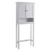 White Newport Collection Cabinet 23.6 in. W x 9 in D x 65 in. H Over the Toilet Cabinet with Doors by OS Home and Office Furniture -OS Home Sales Shop white os home and office furniture accent cabinets 25515 64 1000