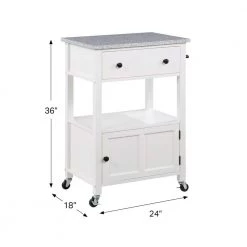 Farmhouse White Painted Kitchen Cart with Drawer and Granite Top by OS Home and Office Furniture 14 Farmhouse White Painted Kitchen Cart with Drawer and Granite Top by OS Home and Office Furniture -OS Home Sales Shop white os home and office furniture bar carts frxg 11 4f 1000