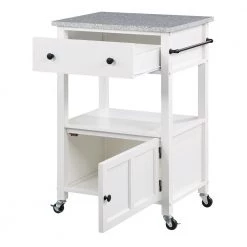 Farmhouse White Painted Kitchen Cart with Drawer and Granite Top by OS Home and Office Furniture 17 Farmhouse White Painted Kitchen Cart with Drawer and Granite Top by OS Home and Office Furniture -OS Home Sales Shop white os home and office furniture bar carts frxg 11 fa 1000