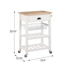 Farmhouse White Painted Kitchen Cart with Drawer and Wood Top by OS Home and Office Furniture 16 Farmhouse White Painted Kitchen Cart with Drawer and Wood Top by OS Home and Office Furniture -OS Home Sales Shop white os home and office furniture bar carts hmpnw 11 4f 1000