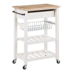 Farmhouse White Painted Kitchen Cart with Drawer and Wood Top by OS Home and Office Furniture 13 Farmhouse White Painted Kitchen Cart with Drawer and Wood Top by OS Home and Office Furniture -OS Home Sales Shop white os home and office furniture bar carts hmpnw 11 66 1000