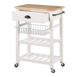 Farmhouse White Painted Kitchen Cart with Drawer and Wood Top by OS Home and Office Furniture 14 Farmhouse White Painted Kitchen Cart with Drawer and Wood Top by OS Home and Office Furniture -OS Home Sales Shop white os home and office furniture bar carts hmpnw 11 77 1000