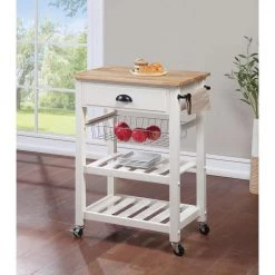 Farmhouse White Painted Kitchen Cart with Drawer and Wood Top by OS Home and Office Furniture 15 Farmhouse White Painted Kitchen Cart with Drawer and Wood Top by OS Home and Office Furniture -OS Home Sales Shop white os home and office furniture bar carts hmpnw 11 c3 1000