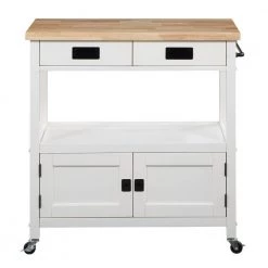 Farmhouse White Painted Kitchen Cart with Drawer and Storage Area by OS Home and Office Furniture -OS Home Sales Shop white os home and office furniture bar carts radw 11 fa 1000