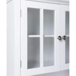 White Buffet and Hutch with Framed Glass Doors and Drawer by OS Home and Office Furniture -OS Home Sales Shop white os home and office furniture sideboards buffet tables 1 25504 1f 1000