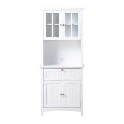White Buffet and Hutch with Framed Glass Doors and Drawer by OS Home and Office Furniture -OS Home Sales Shop white os home and office furniture sideboards buffet tables 1 25504 4f 1000