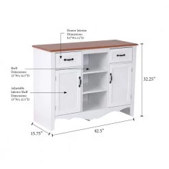 Farmhouse Series White Buffet with 2-Drawers by OS Home and Office Furniture -OS Home Sales Shop white os home and office furniture sideboards buffet tables 25305 4f 1000