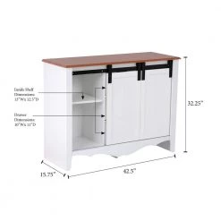 Farmhouse Series White Buffet with Sliding Barndoor and 3-Drawers by OS Home and Office Furniture 17 Farmhouse Series White Buffet with Sliding Barndoor and 3-Drawers by OS Home and Office Furniture -OS Home Sales Shop white os home and office furniture sideboards buffet tables 25306 4f 1000