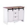 Farmhouse Series White Buffet with Sliding Barndoor and 3-Drawers by OS Home and Office Furniture -OS Home Sales Shop white os home and office furniture sideboards buffet tables 25306 64 1000