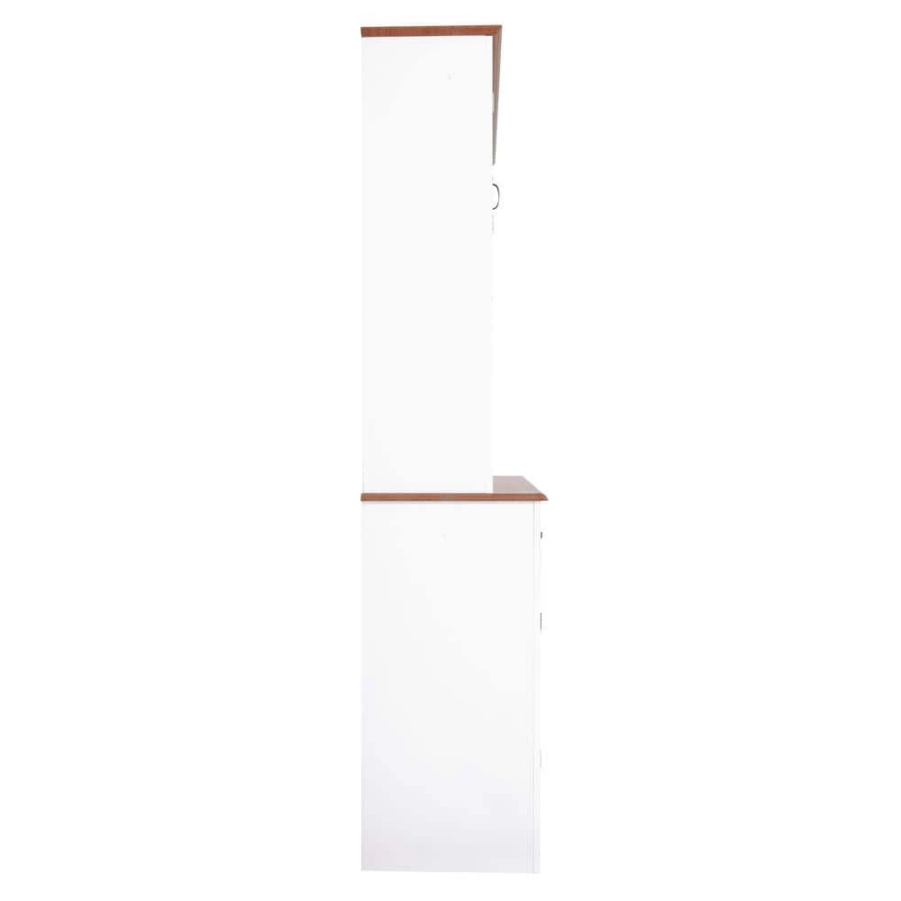 Farmhouse Series White Kitchen Buffet and Hutch with 2-Drawers and Framed Glass Door by OS Home and Office Furniture 4 Farmhouse Series White Kitchen Buffet and Hutch with 2-Drawers and Framed Glass Door by OS Home and Office Furniture - Image 2