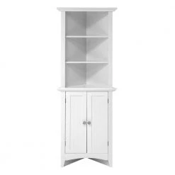 Classic White Painted Corner Storage Cabinet by OS Home and Office Furniture