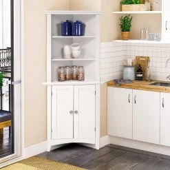 Classic White Painted Corner Storage Cabinet by OS Home and Office Furniture -OS Home Sales Shop white os home and office furniture sideboards buffet tables 25509 c3 1000