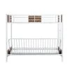 White Twin-Over-Futon Bunk Bed, Metal Futon Bunk Bed Frame with Guardrails and Ladder by Siavonce 2 White Twin-Over-Futon Bunk Bed, Metal Futon Bunk Bed Frame with Guardrails and Ladder by Siavonce -OS Home Sales Shop white siavonce bunk beds dj zc lp000196aak 64 1000