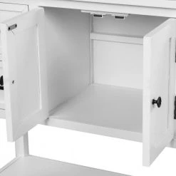 43 in. White Modern Console Table Sofa Table for Living Room with 4-Drawers and 1-Shelf by Siavonce -OS Home Sales Shop white siavonce console tables u y wf194620aak fa 1000