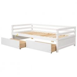 White Twin Size Daybed with two Storage Drawers by Siavonce -OS Home Sales Shop white siavonce daybeds dj y w50450915 d4 1000
