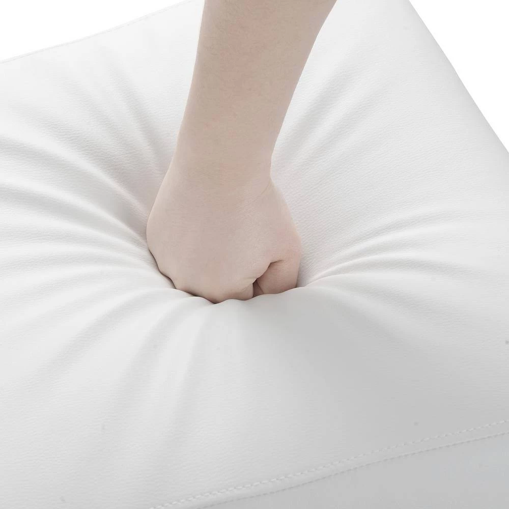 Solid Wood Legs White Dining Room Dining Chair with Antique Gold Finish for Dining Room by Siavonce 8 Solid Wood Legs White Dining Room Dining Chair with Antique Gold Finish for Dining Room by Siavonce - Image 6